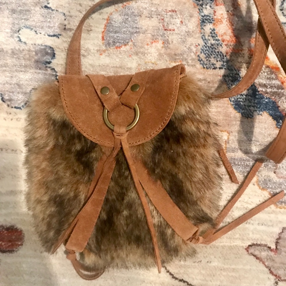 Small lucky brand fur purse